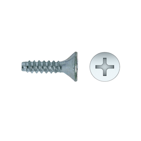 Selftaping screw DIN 7982F dog point countersunk head recess PH Ø2,9x13 blue zinc plated