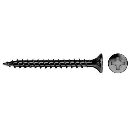 Chipboard screw VELOX® POZI black zinc plated, full thread